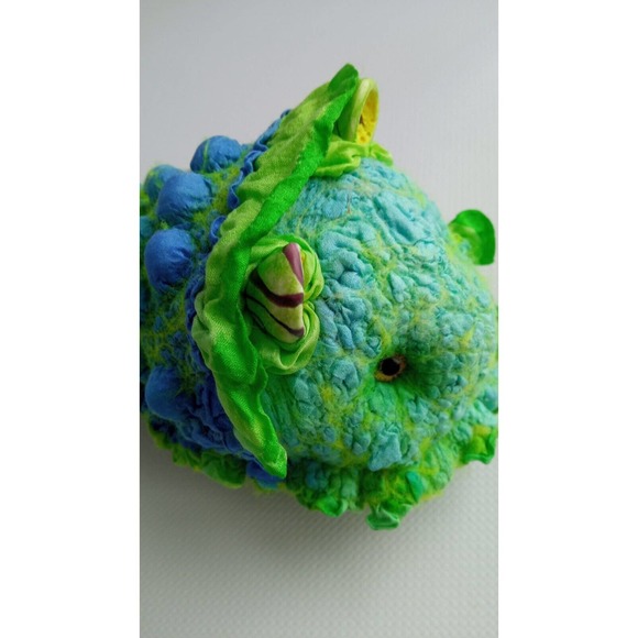 Unique OOAK Toy Alien Green Snail ZonLy Lapatamelly Galaxy Handmade Silk Wool - Picture 9 of 14